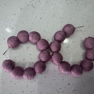 Anthropologie Pink hoop earrings